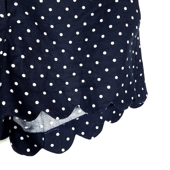 J.Crew Navy Blue White Polka Dot Scalloped Shorts - Picture 4 of 7